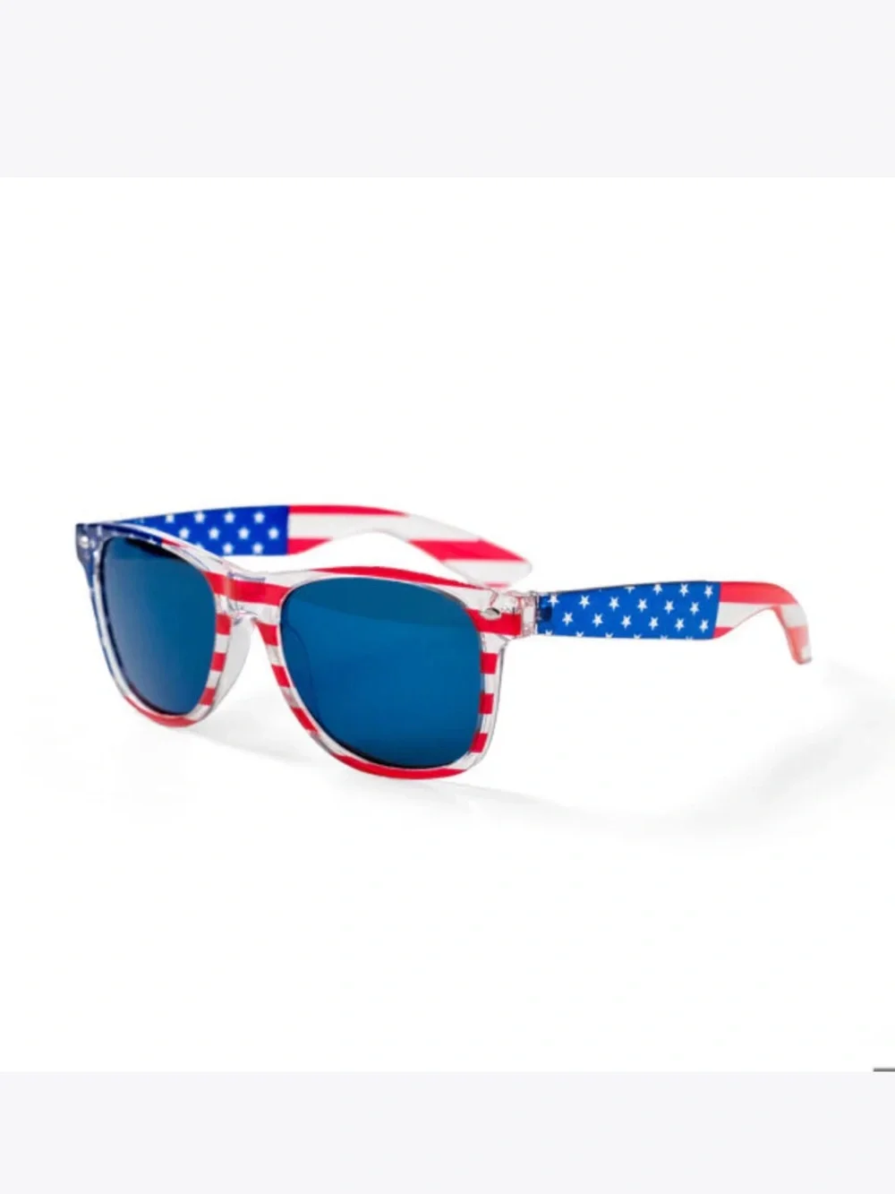DM UNITED WE SWAG Stars Stripes Patriot Pride Flag Print Mirrored Sunglasses